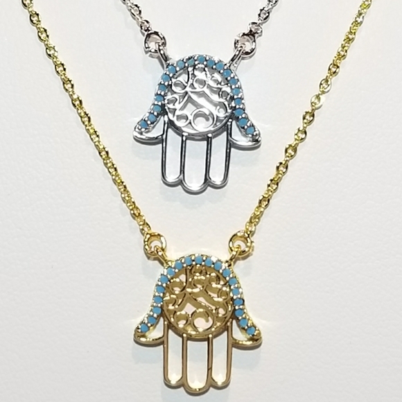💖 New in Gift Box 🎁 Hamsa Hand Necklace - Picture 2 of 10